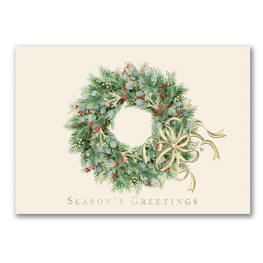 Seasons Wreath Folded Holiday Cards